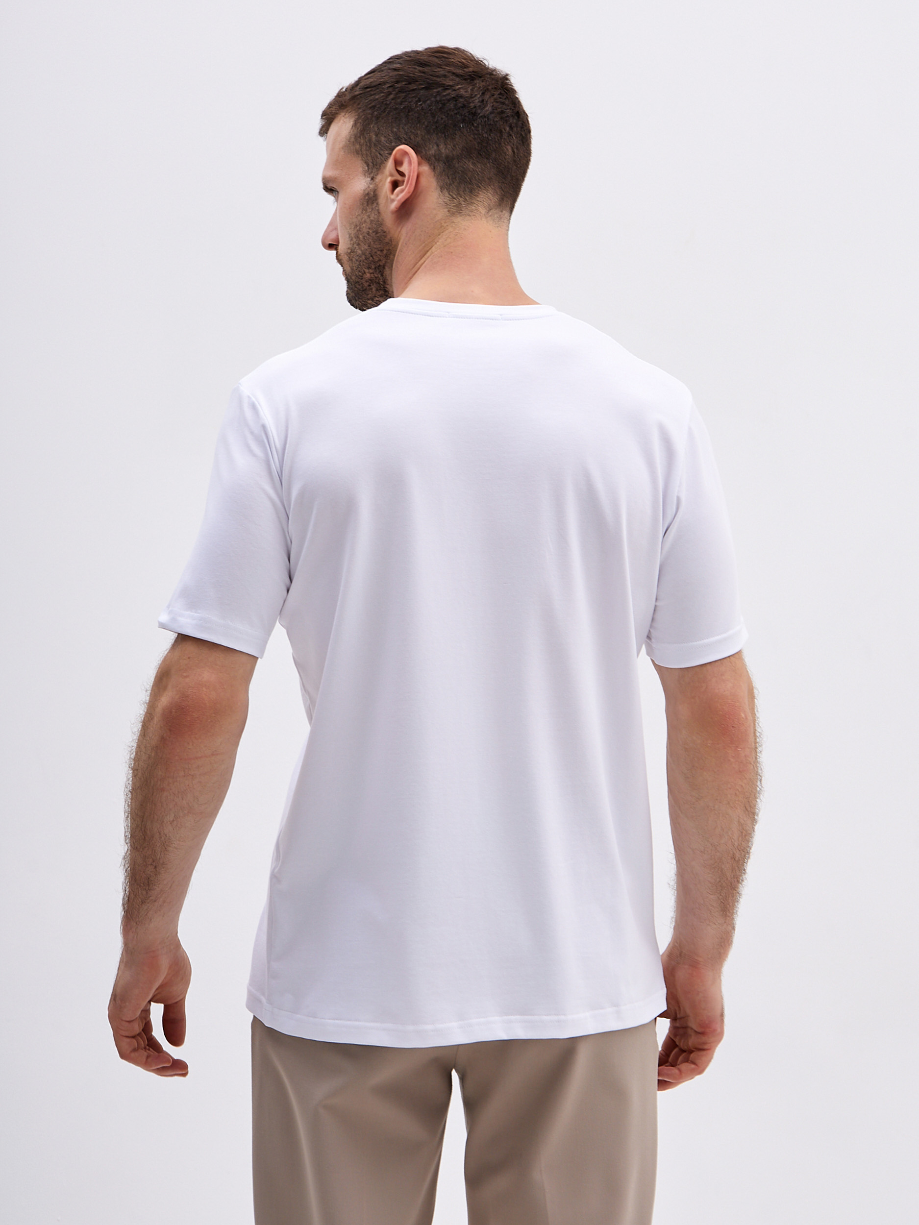 G145-KO-HJ-10002-N (белый) Футболка мужская короткий рукав