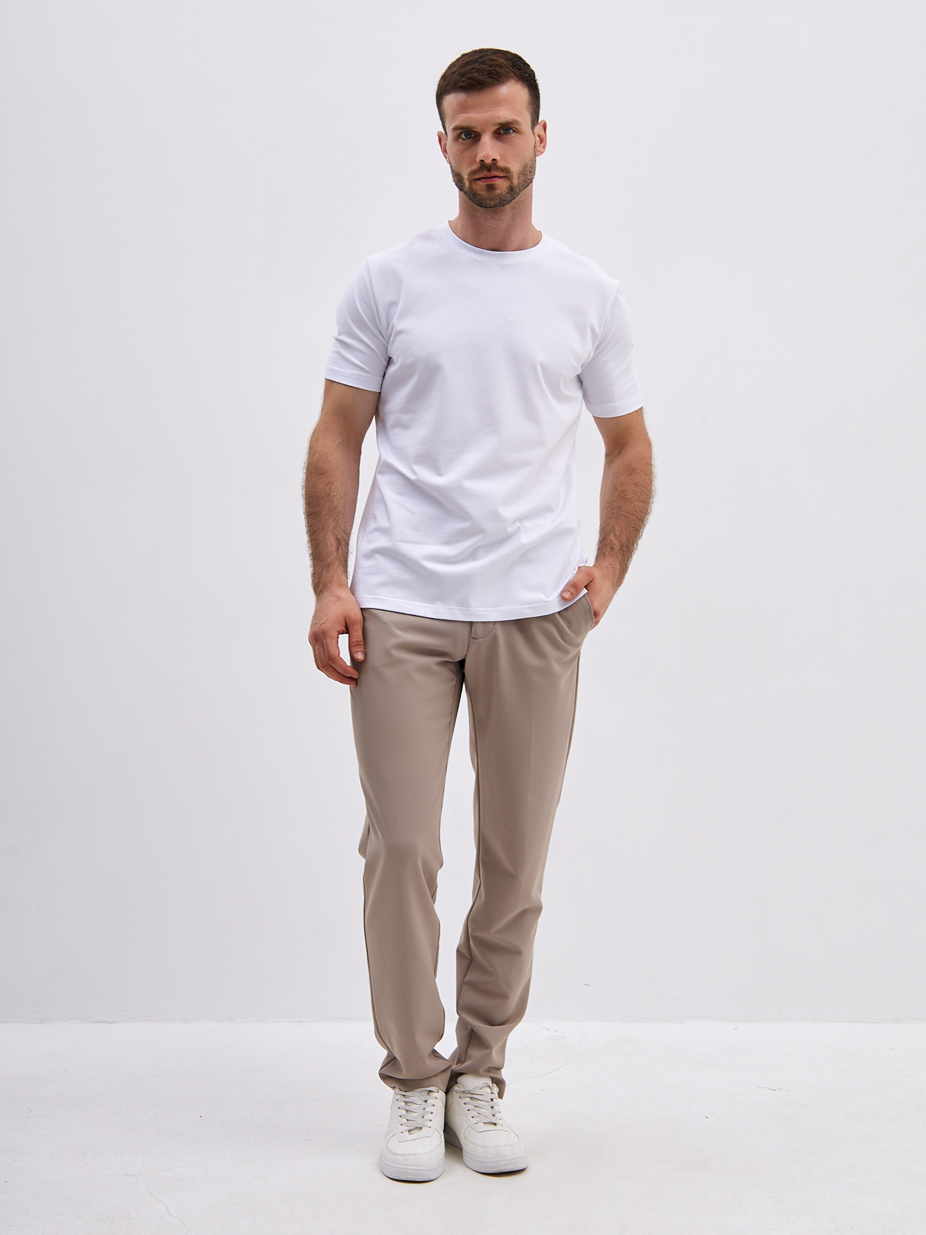 G145-KO-HJ-10002-N (белый) Футболка мужская короткий рукав