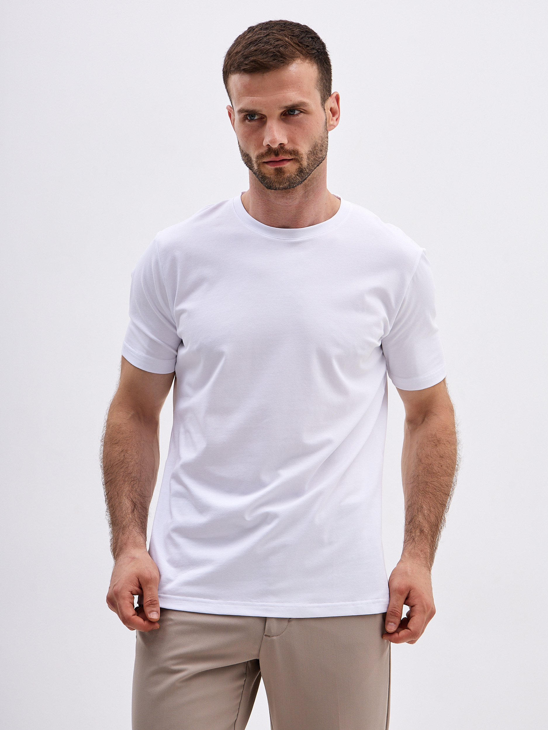 G145-KO-SA-S5000-N (белый) Футболка мужская короткий рукав