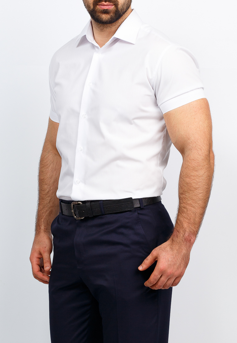 Gb100/309/WHITE/ZV Сорочка мужская короткий рукав