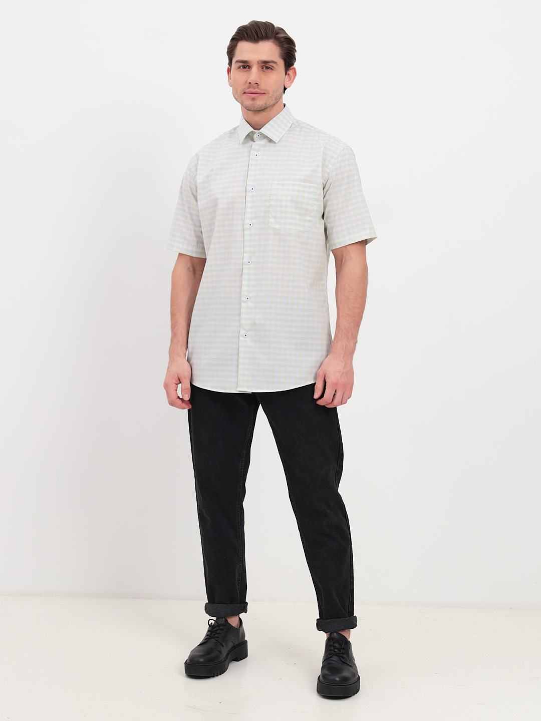 255/207/0222/1p STRETCH Сорочка мужская короткий рукав