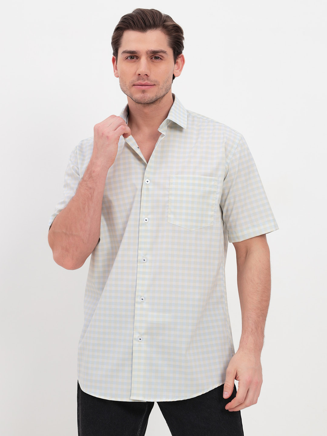 255/207/0222/1p STRETCH Сорочка мужская короткий рукав