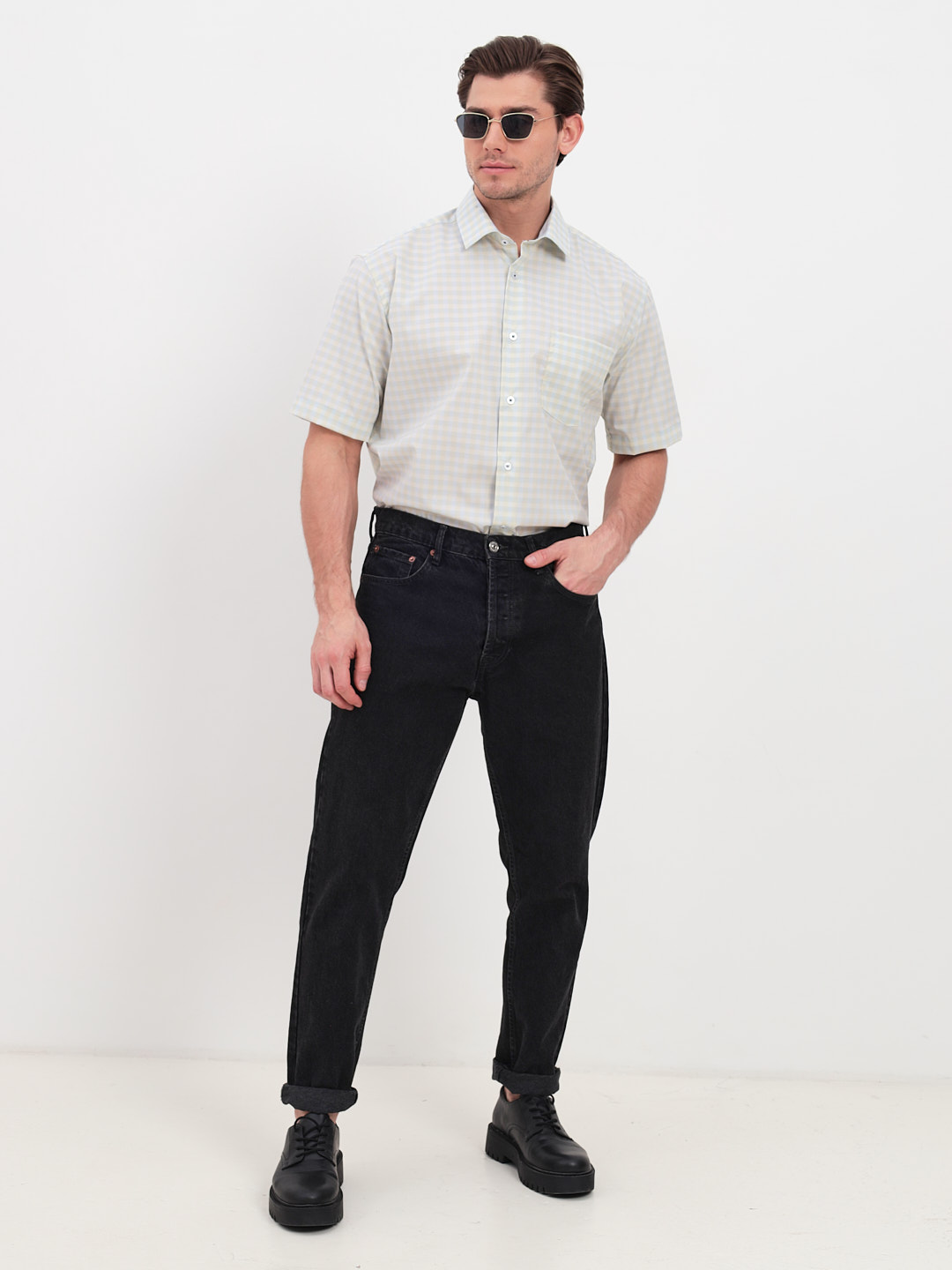 255/207/0222/1p STRETCH Сорочка мужская короткий рукав