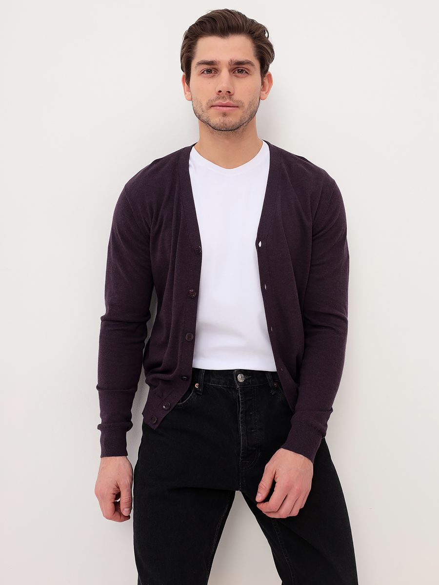 G135-AC147 (фиолет м.) Кардиган мужской