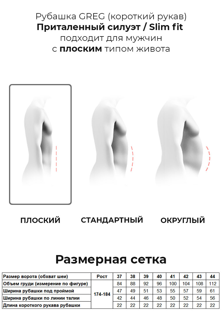 101/207/ZV/P STRETCH Сорочка мужская короткий рукав