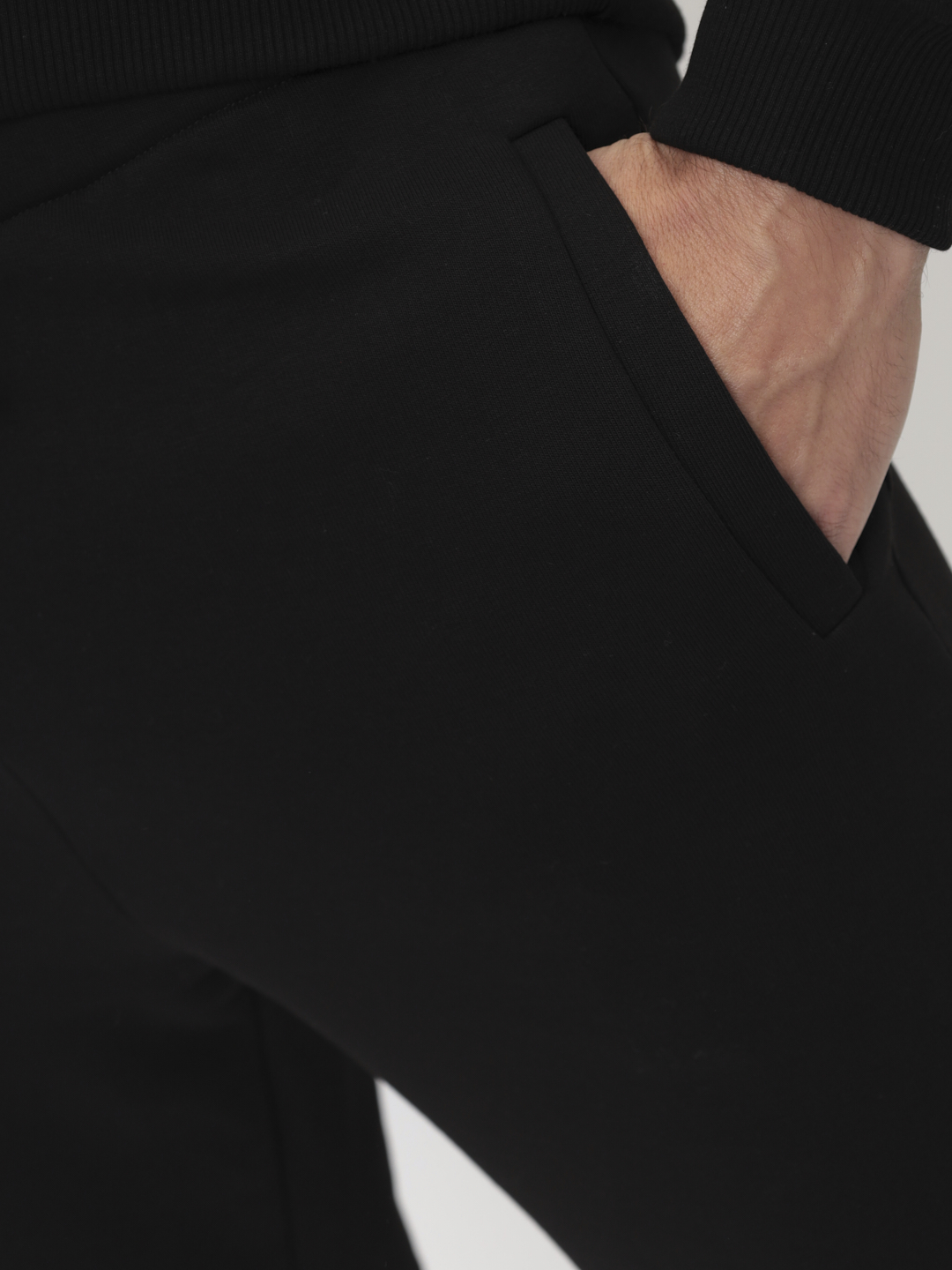 G-TRK-OZ03-001K-черный Брюки мужские трикотажные