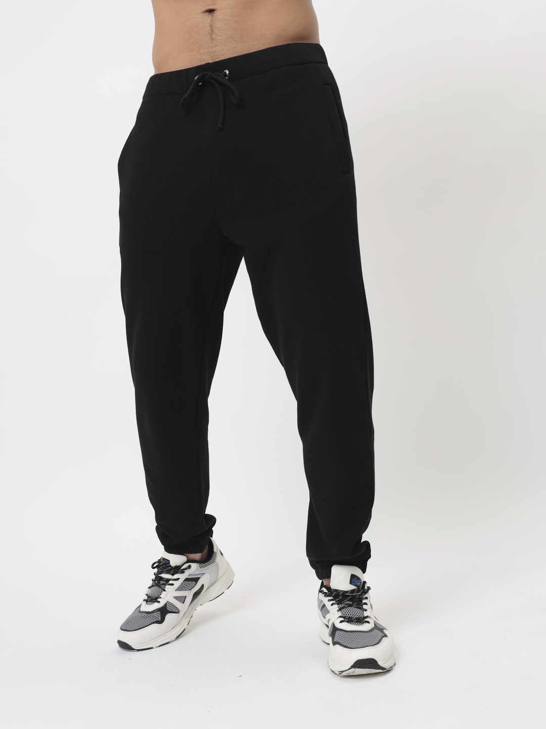 G-TRK-OZ03-001K-черный Брюки мужские трикотажные