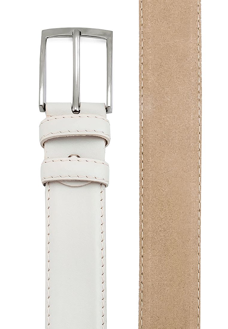 Cr18-1 гладк. молочный Ремень кожаный мужской