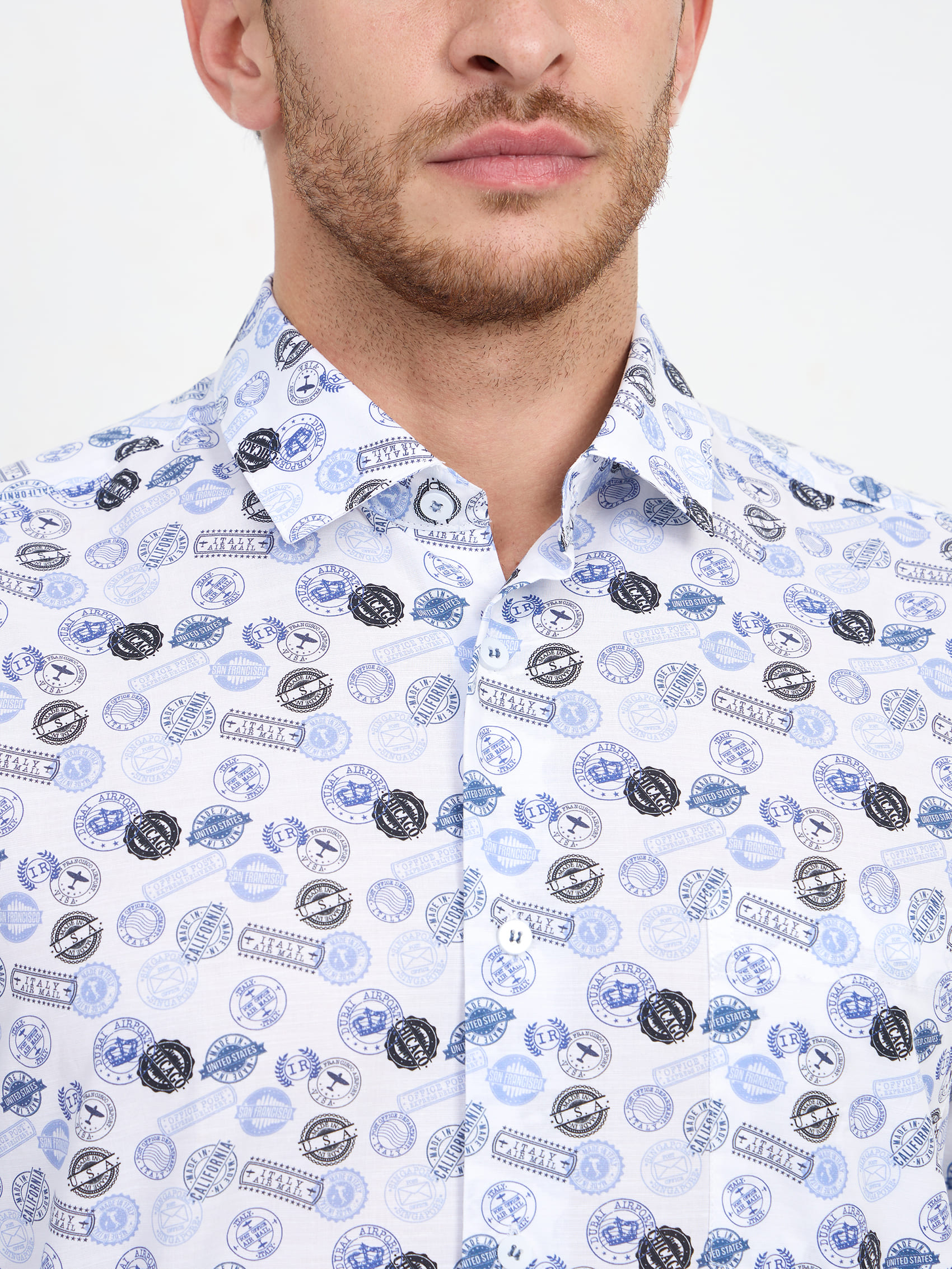 123/207/0300/С/1p Сорочка мужская короткий рукав