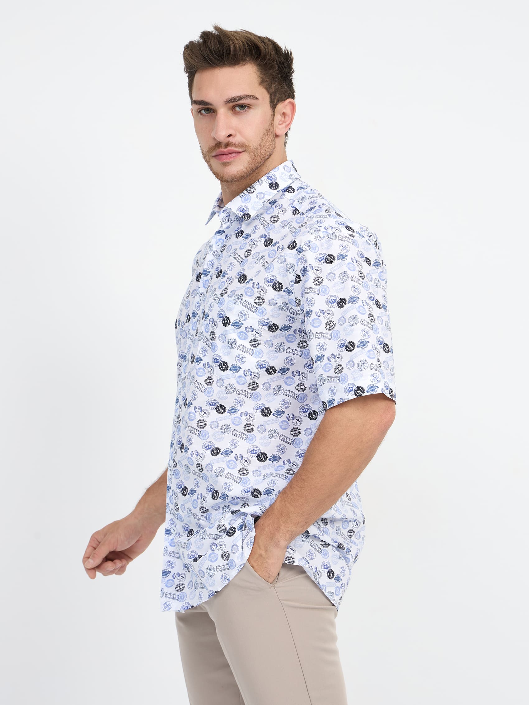 123/207/0300/С/1p Сорочка мужская короткий рукав