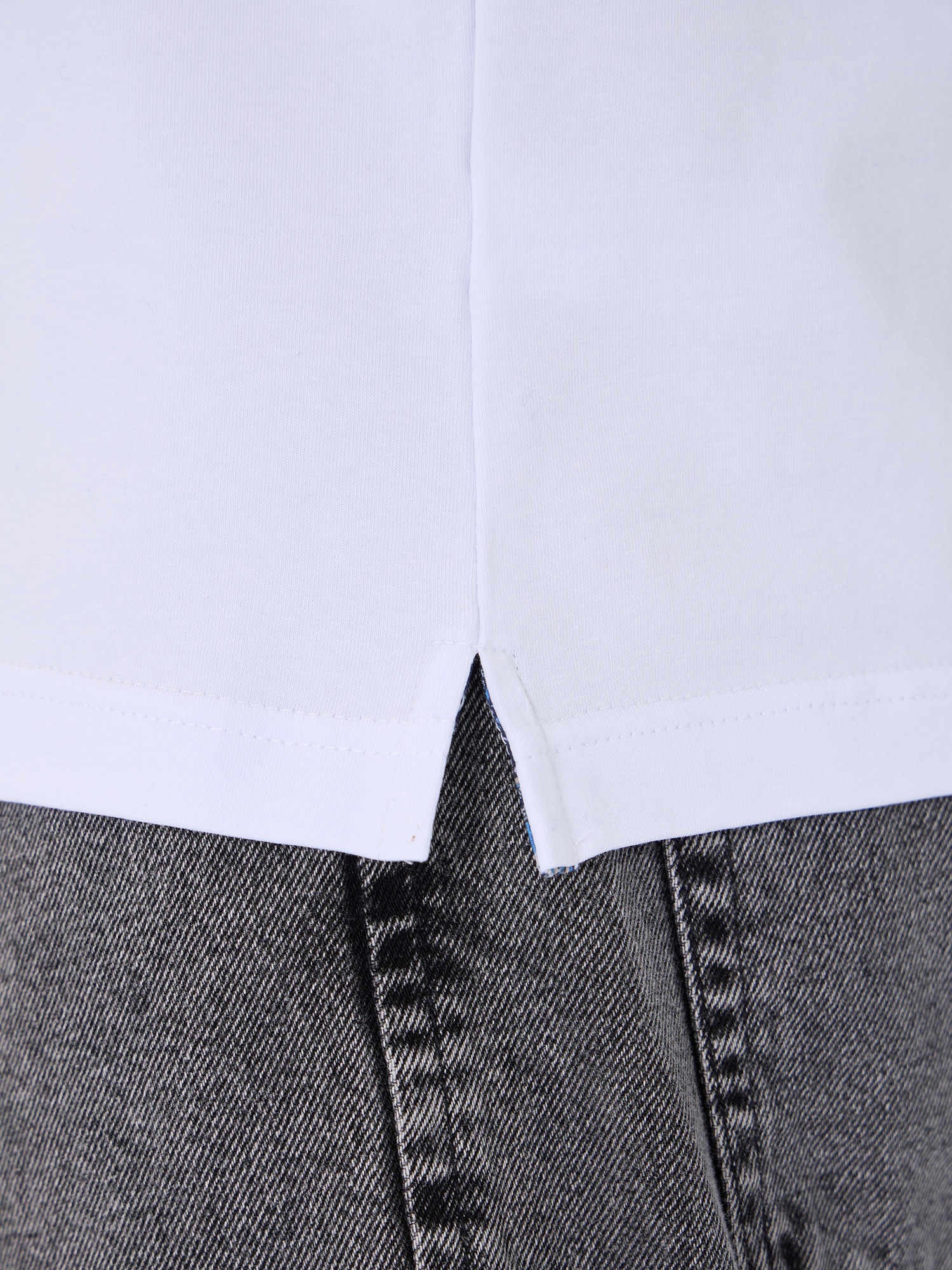 G144-KO1246T-SA500 (белый) Джемпер мужской с воротником поло короткий рукав