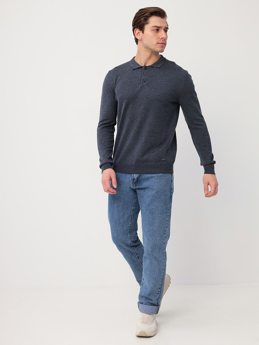 G128-AC630 (т.синий м.) Джемпер мужской с воротником поло