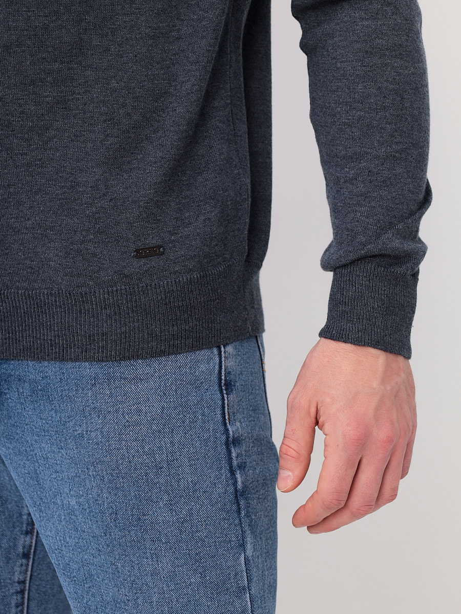 G128-AC630 (т.синий м.) Джемпер мужской с воротником поло