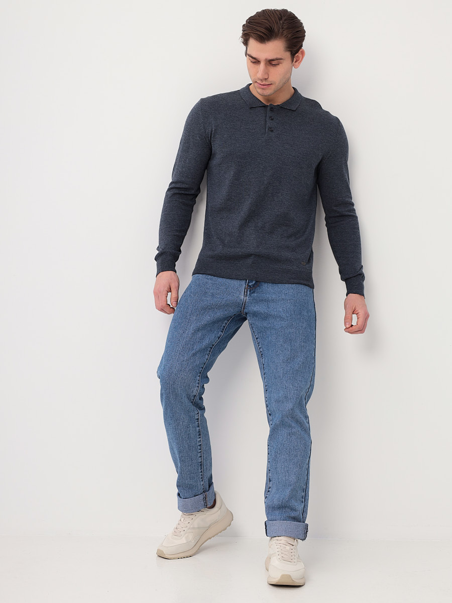 G128-AC630 (т.синий м.) Джемпер мужской с воротником поло