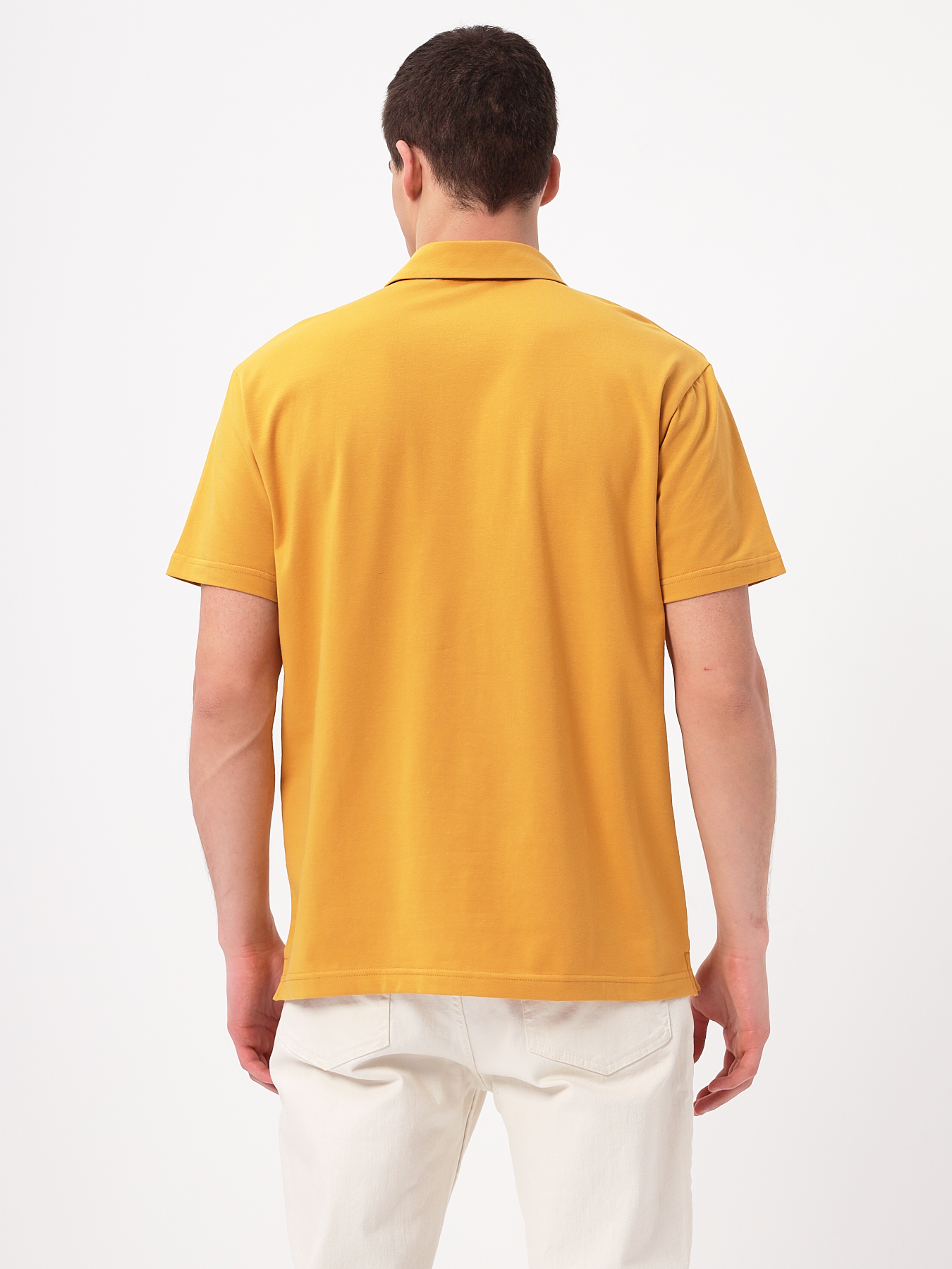 G144-KO124T-SAS5122 (т.желтый) Джемпер мужской с воротником поло короткий рукав