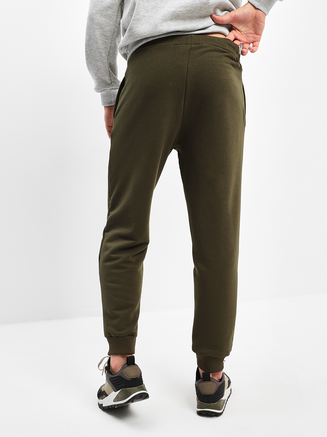 G-TRK-OZ03-002K-хаки Брюки мужские трикотажные