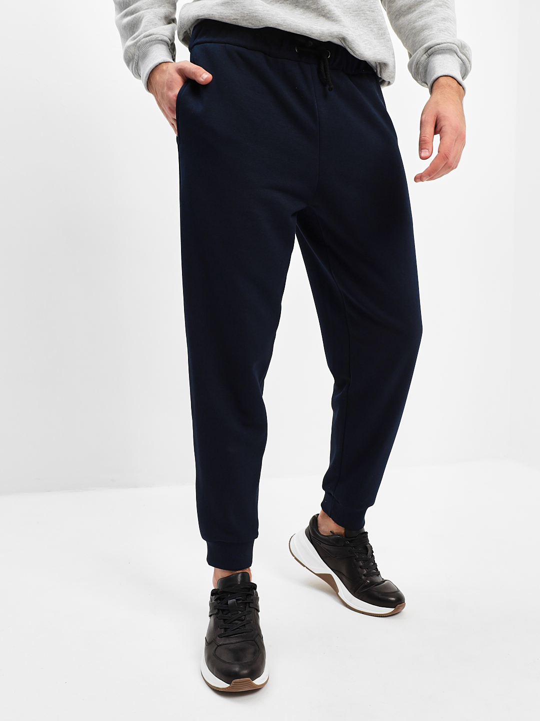 G-TRK-UT03-002K-черно-синий Брюки мужские трикотажные