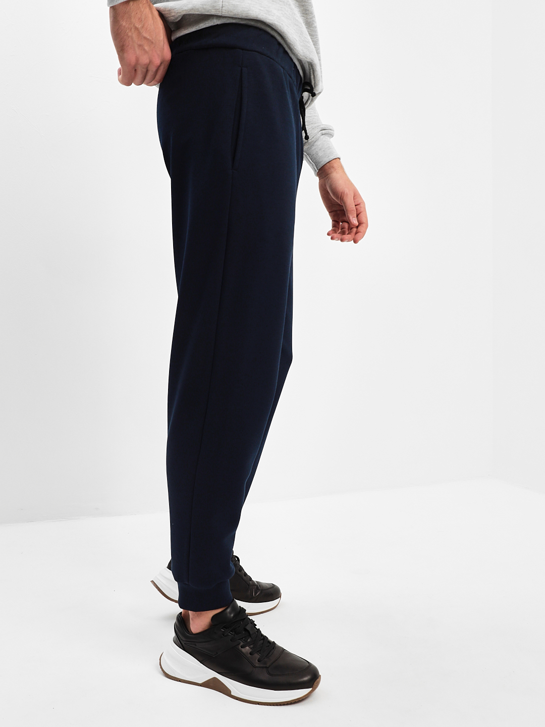 G-TRK-UT03-002K-черно-синий Брюки мужские трикотажные