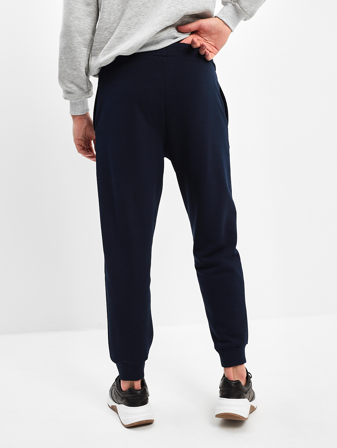 G-TRK-UT03-002K-черно-синий Брюки мужские трикотажные