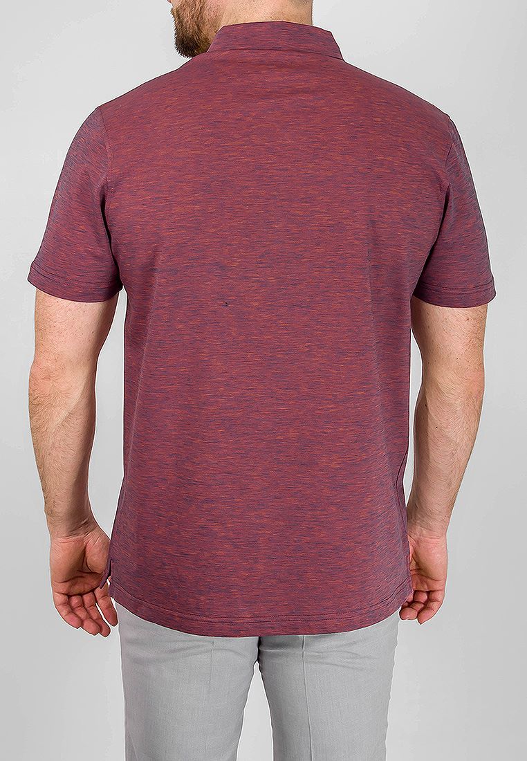 G144-TG9873-3 (синий оранж) Джемпер мужской с воротником поло короткий рукав