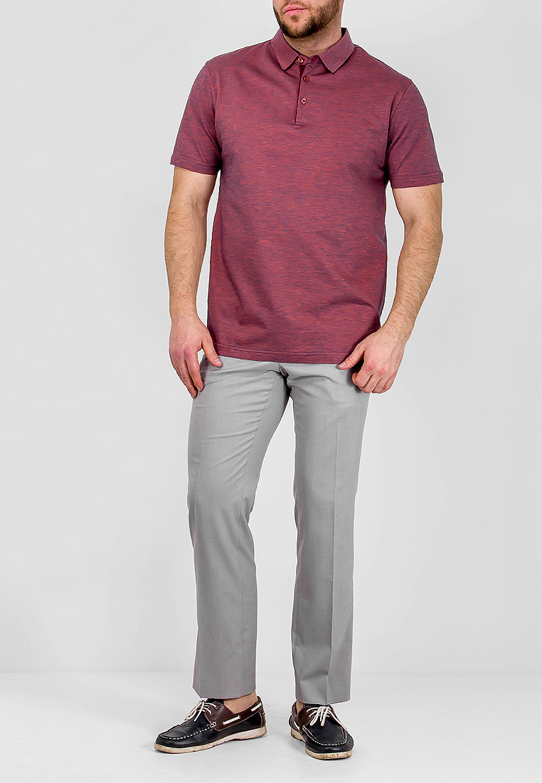 G144-TG9873-3 (синий оранж) Джемпер мужской с воротником поло короткий рукав