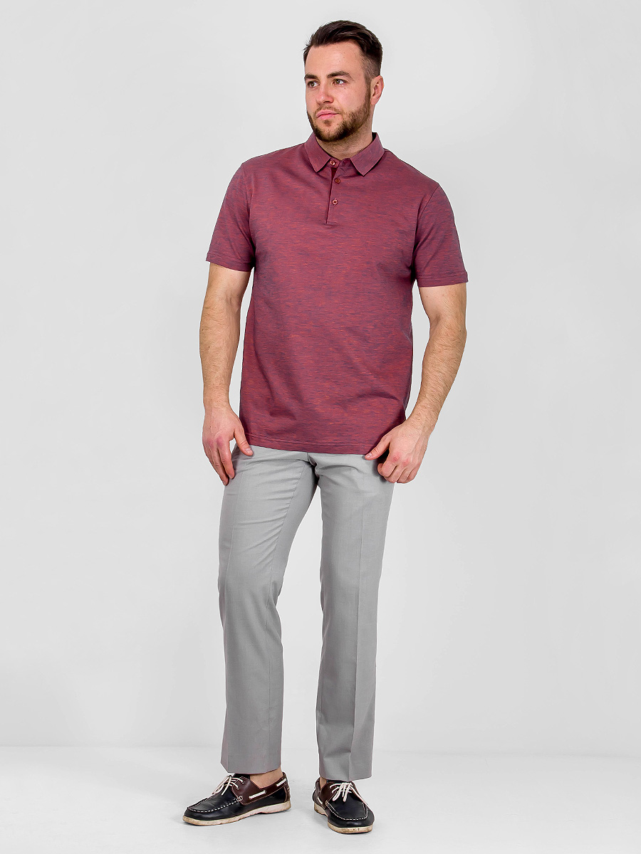 G144-TG9873-3 (синий оранж) Джемпер мужской с воротником поло короткий рукав