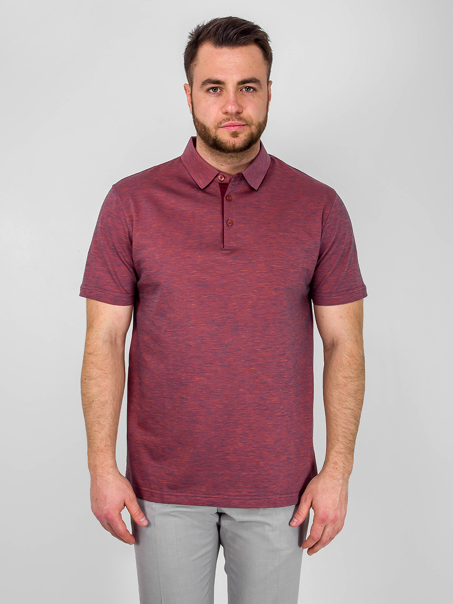 G144-TG9873-3 (синий оранж) Джемпер мужской с воротником поло короткий рукав