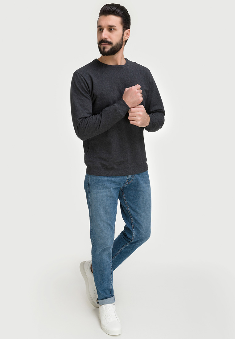 G121-OZ02-30 (антрацит м.) Свитшот мужской