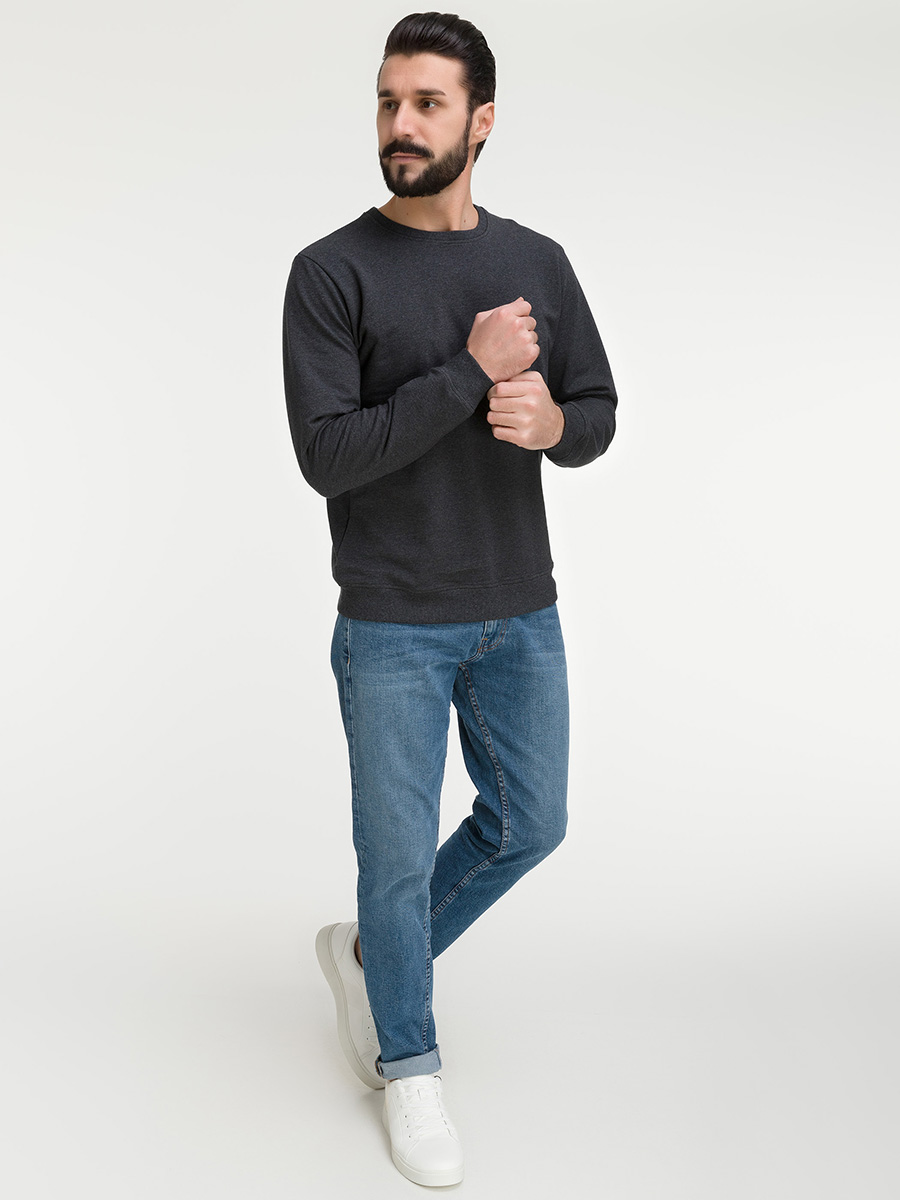 G121-OZ02-30 (антрацит м.) Свитшот мужской