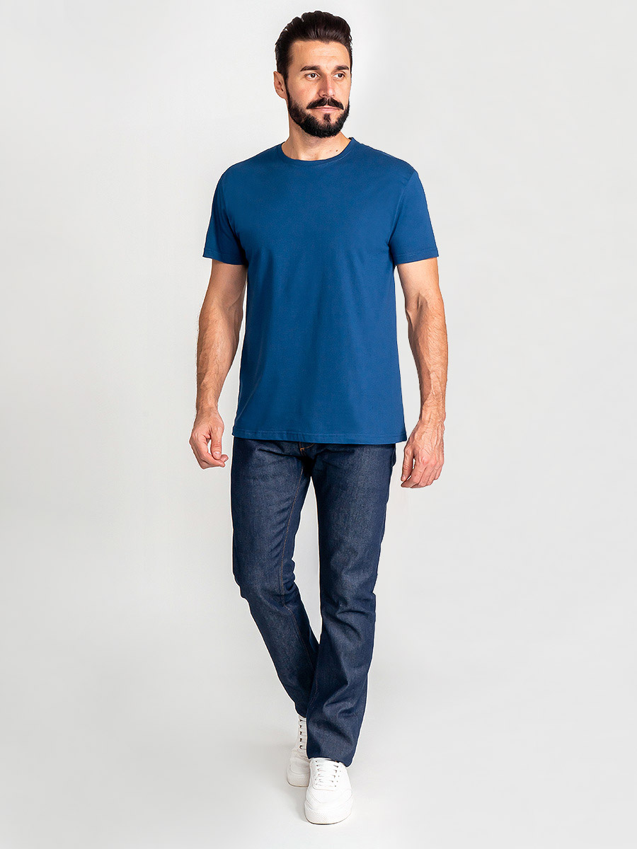 G145-RD-3032 (синий морской) Футболка мужская короткий рукав