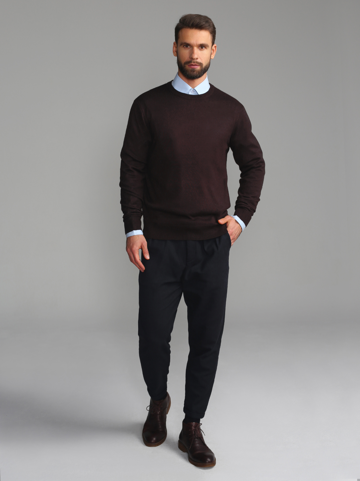 G121-AN241944А (шоколад) Джемпер мужской