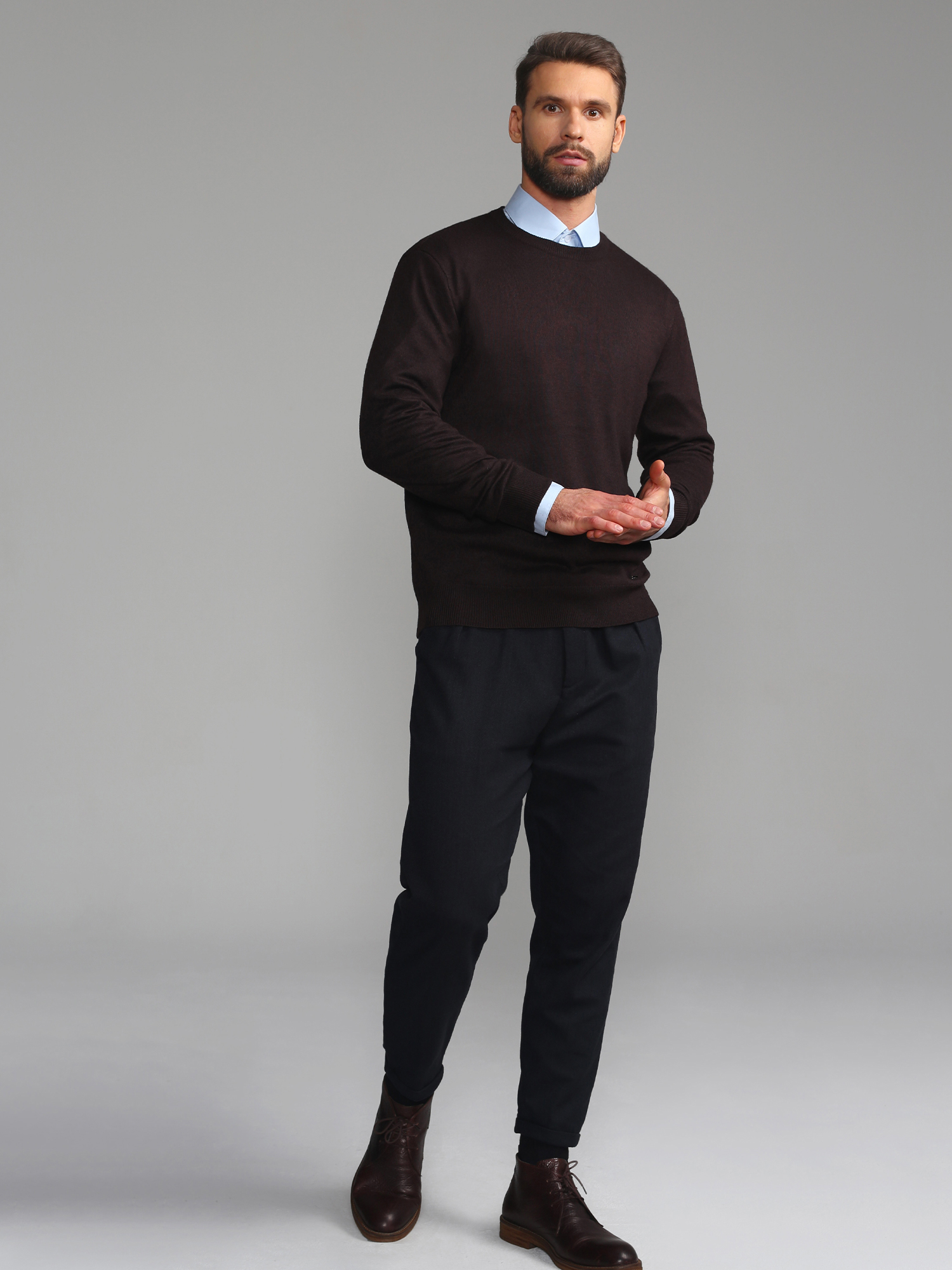 G121-AN241944А (шоколад) Джемпер мужской