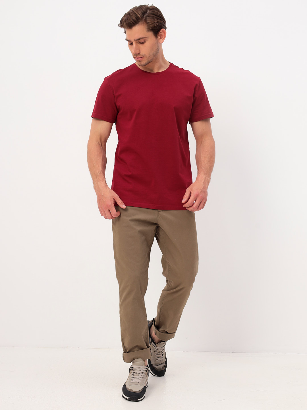 G145-KO-SA-S5068 (бордо) Футболка мужская короткий рукав