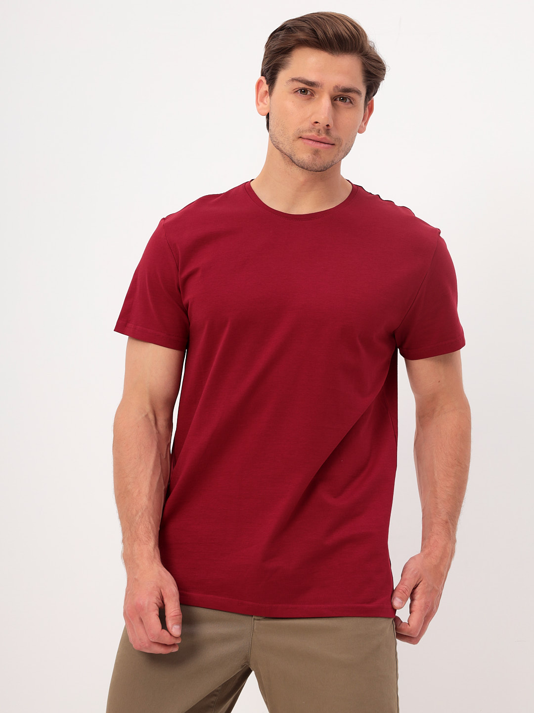 G145-KO-SA-S5068 (бордо) Футболка мужская короткий рукав