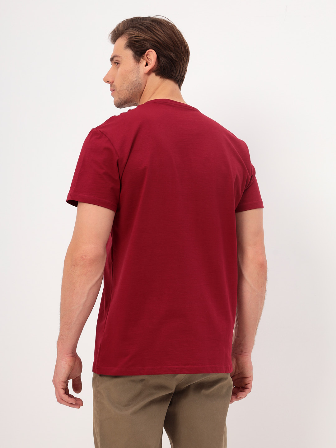 G145-KO-SA-S5068 (бордо) Футболка мужская короткий рукав