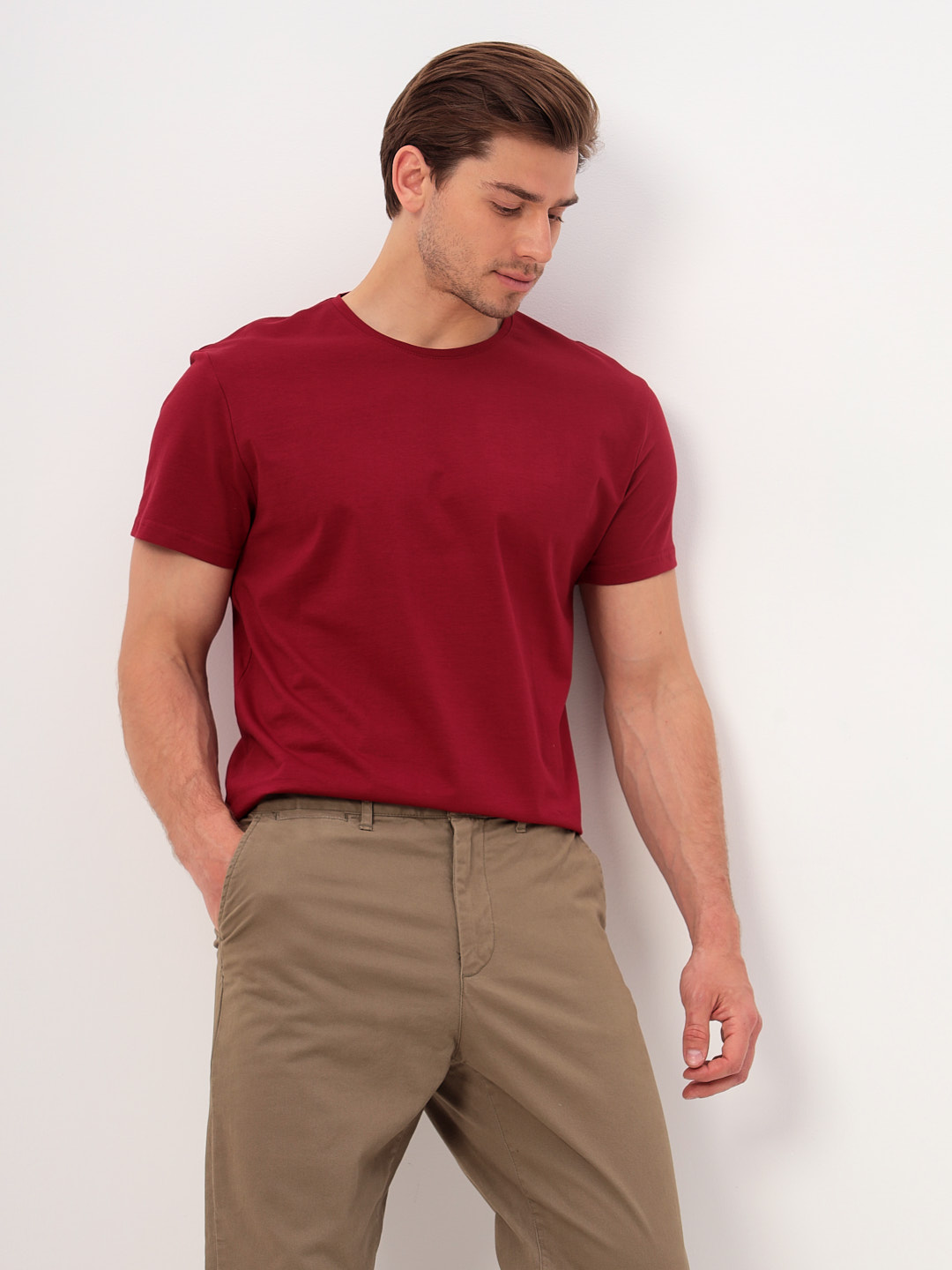 G145-KO-SA-S5068 (бордо) Футболка мужская короткий рукав