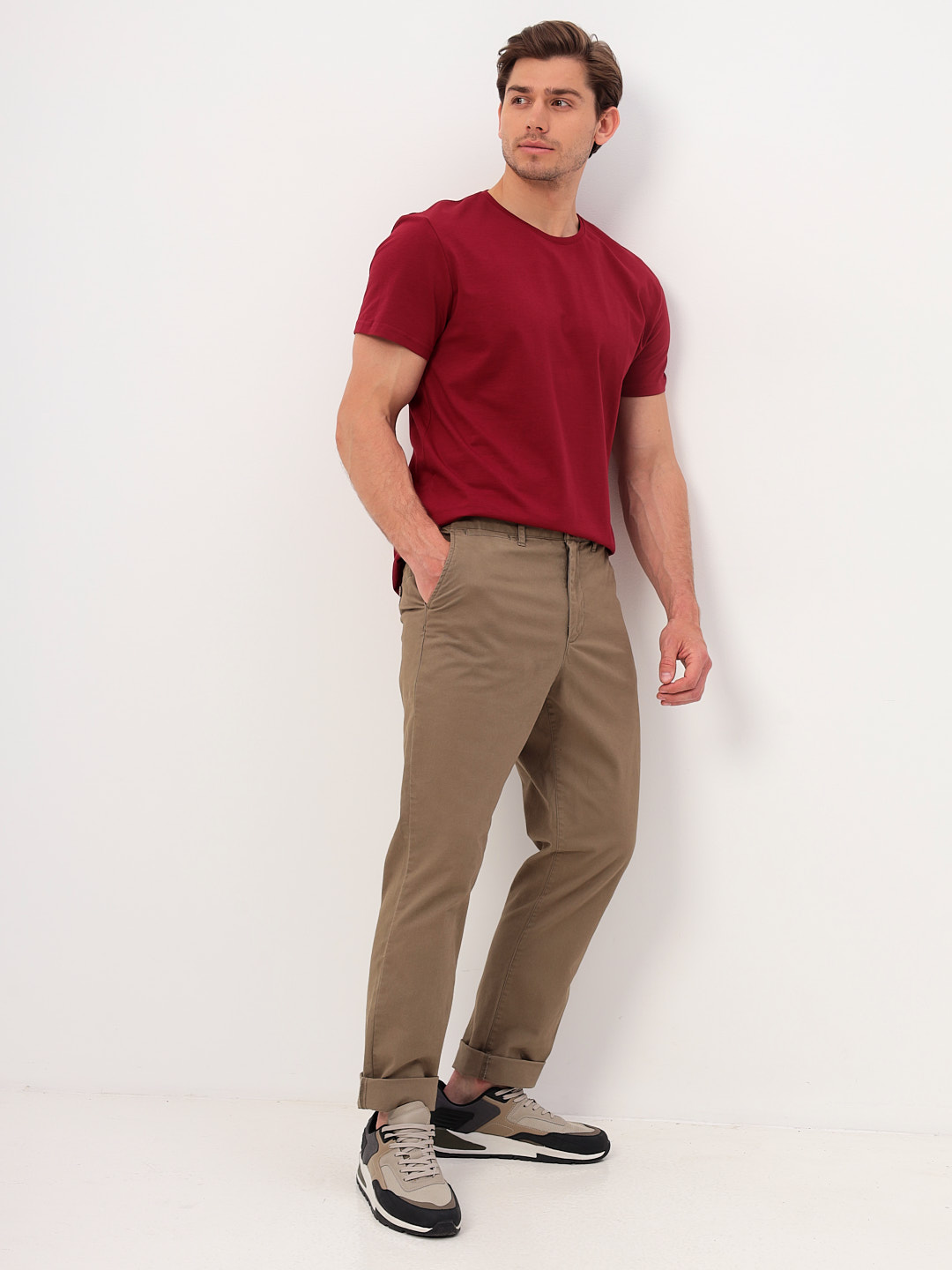 G145-KO-SA-S5068 (бордо) Футболка мужская короткий рукав