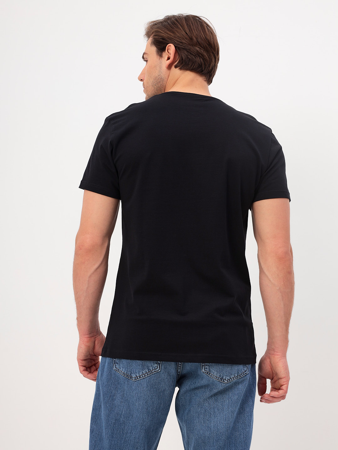 G146-KO-HJ-90023-N (черный) Футболка мужская короткий рукав