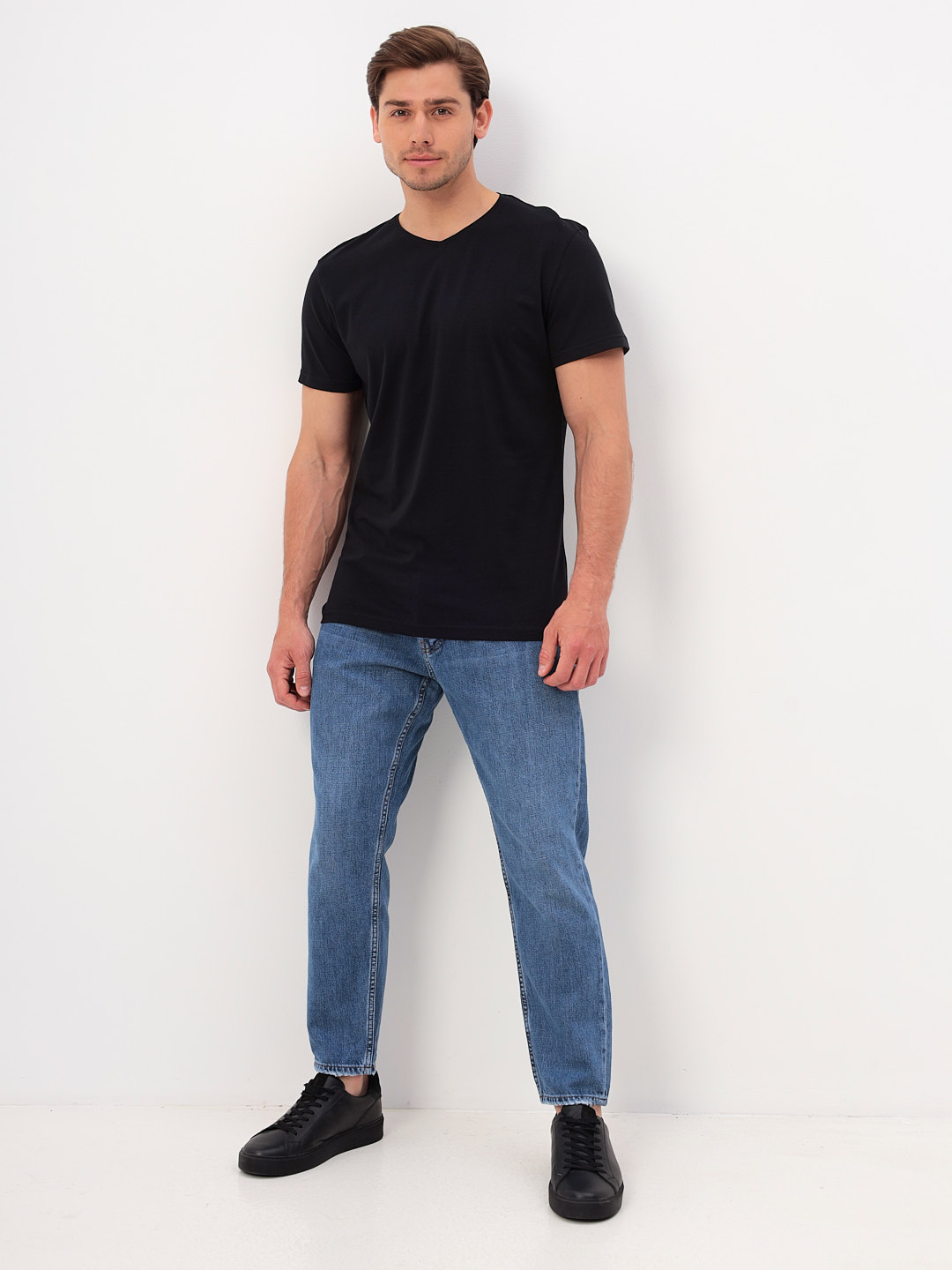 G146-KO-HJ-90023-N (черный) Футболка мужская короткий рукав