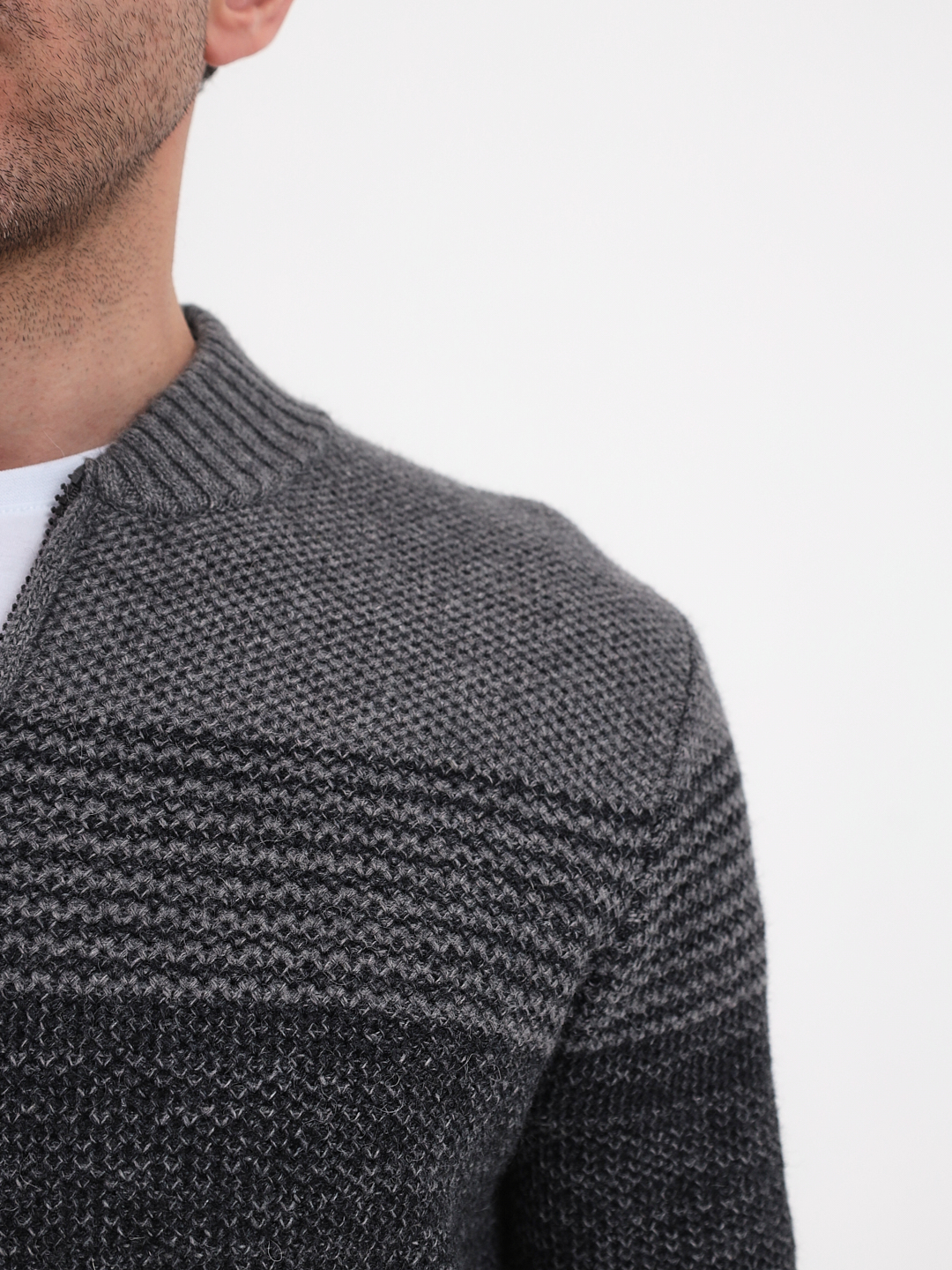 G139-полосы D3 (серый) Жакет мужской