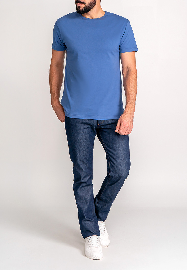 G145-RD-6035 (джинс) Футболка мужская короткий рукав