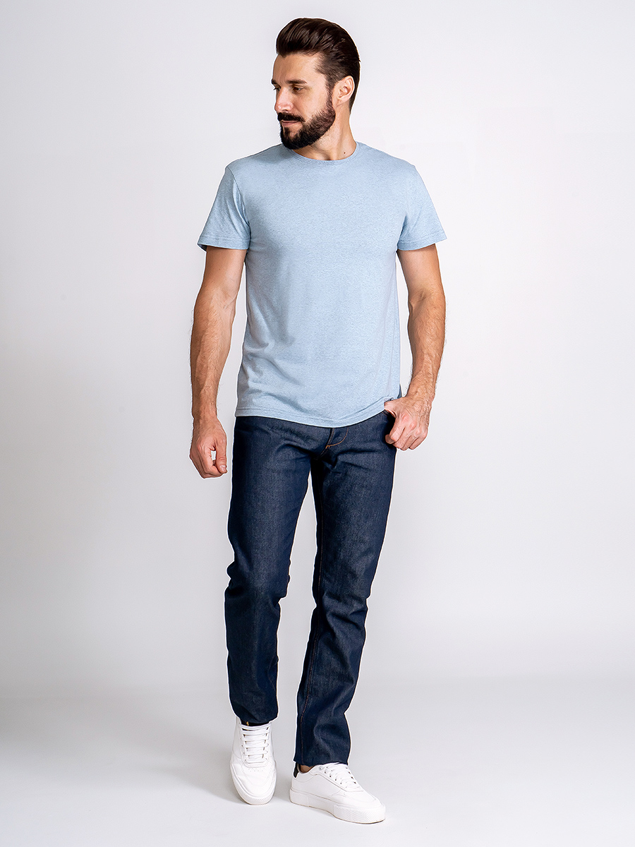 G145-RM-3001 (серо-голуб м.) Футболка мужская короткий рукав