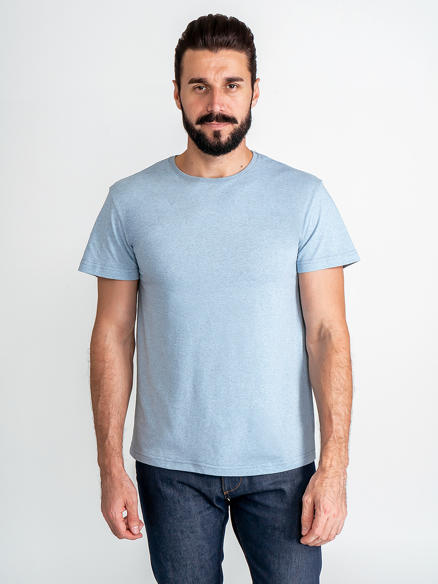 G145-RM-3001 (серо-голуб м.) Футболка мужская короткий рукав