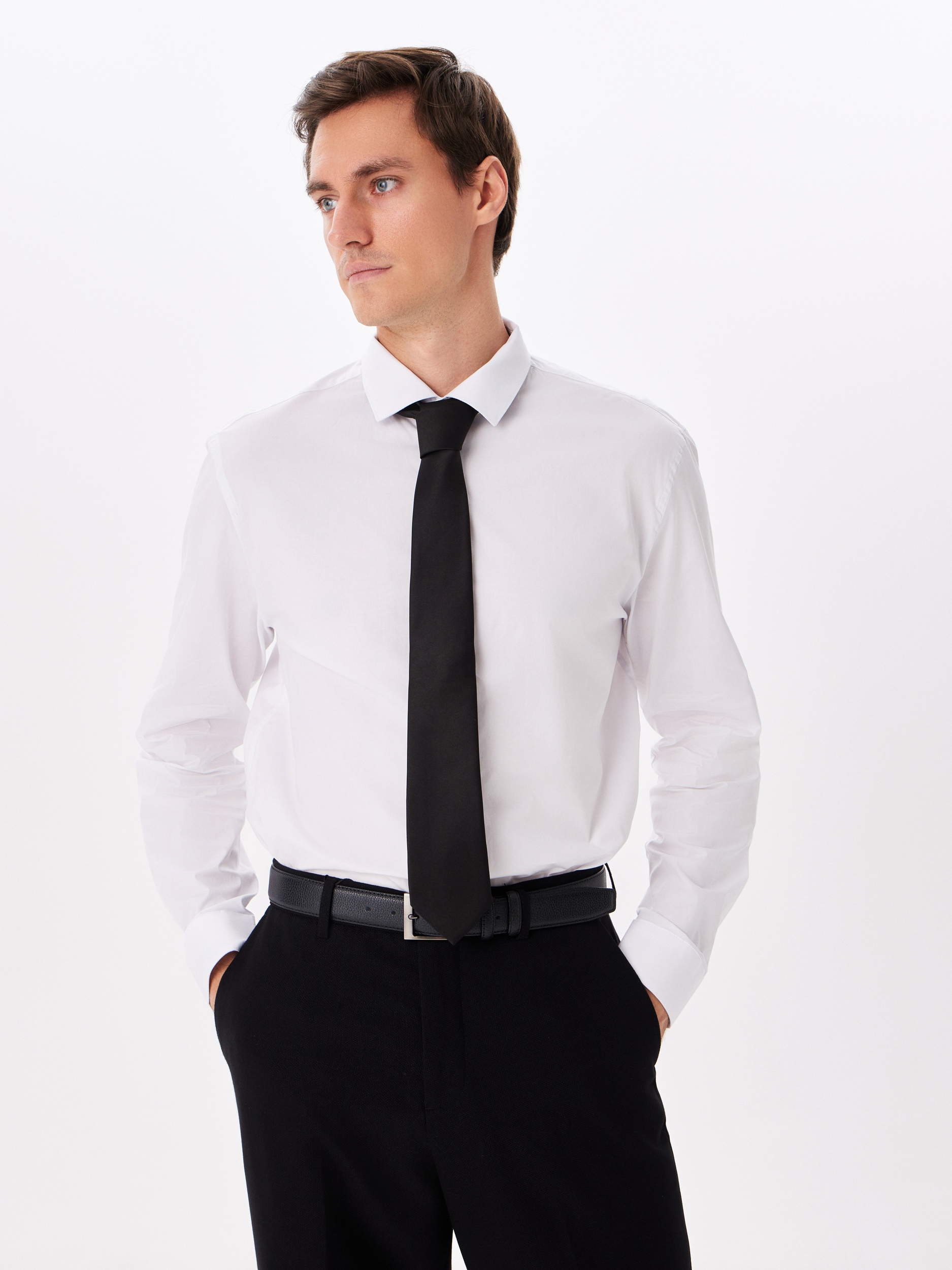 100/237/WH/ZVN STRETCH Сорочка мужская длинный рукав