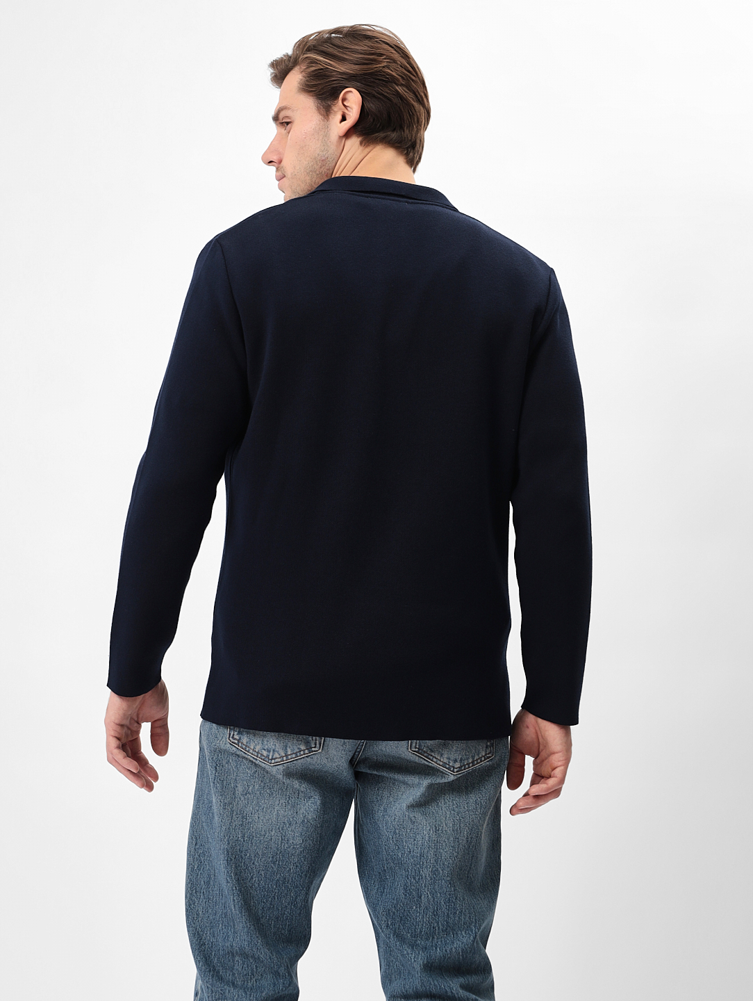 G136-KF-т.синий 060 Кардиган мужской