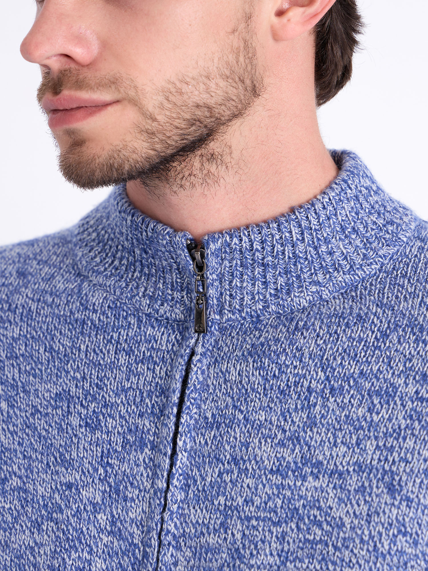 G139-RC01 (голубой меланж) Кардиган мужской