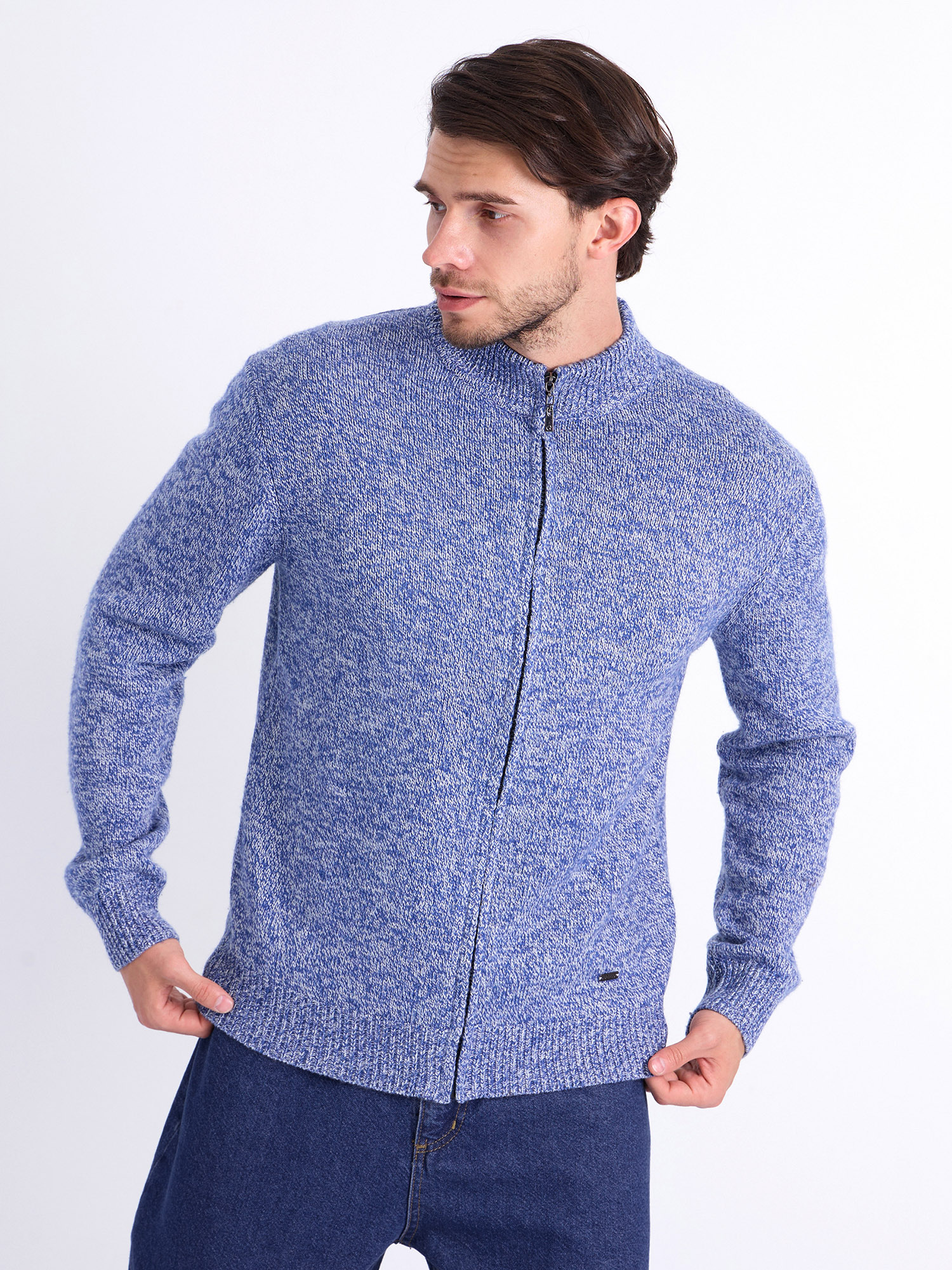 G139-RC01 (голубой меланж) Кардиган мужской