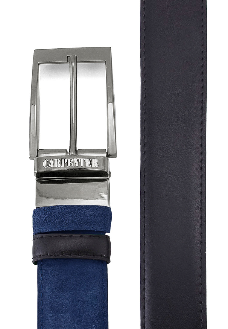 Cr42 замша/кожа двустор. т.синий Ремень кожаный мужской