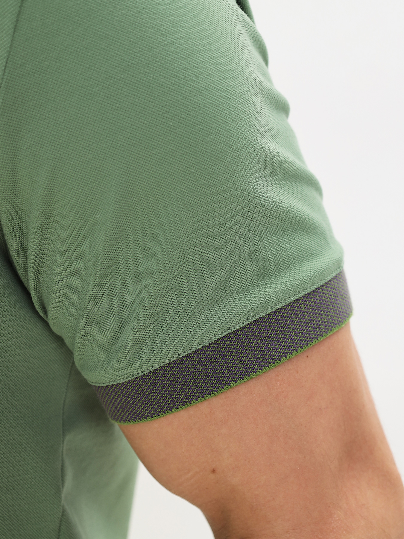 G144V-PO34T-SA2096 (хаки) Джемпер мужской с воротником поло короткий рукав