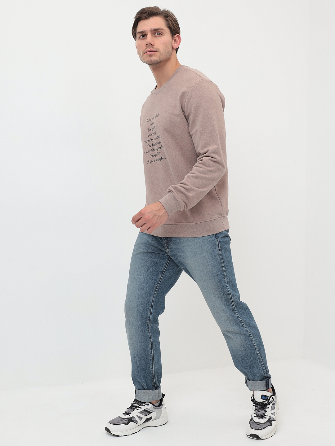 G121-Quote-RM-4001(бежев м.) Свитшот мужской